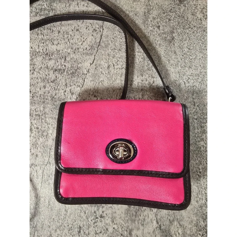 COACH Legacy Colorblock MINI Crossbody in SVFXM SV/Fuchsia Pink Multicolor 48022